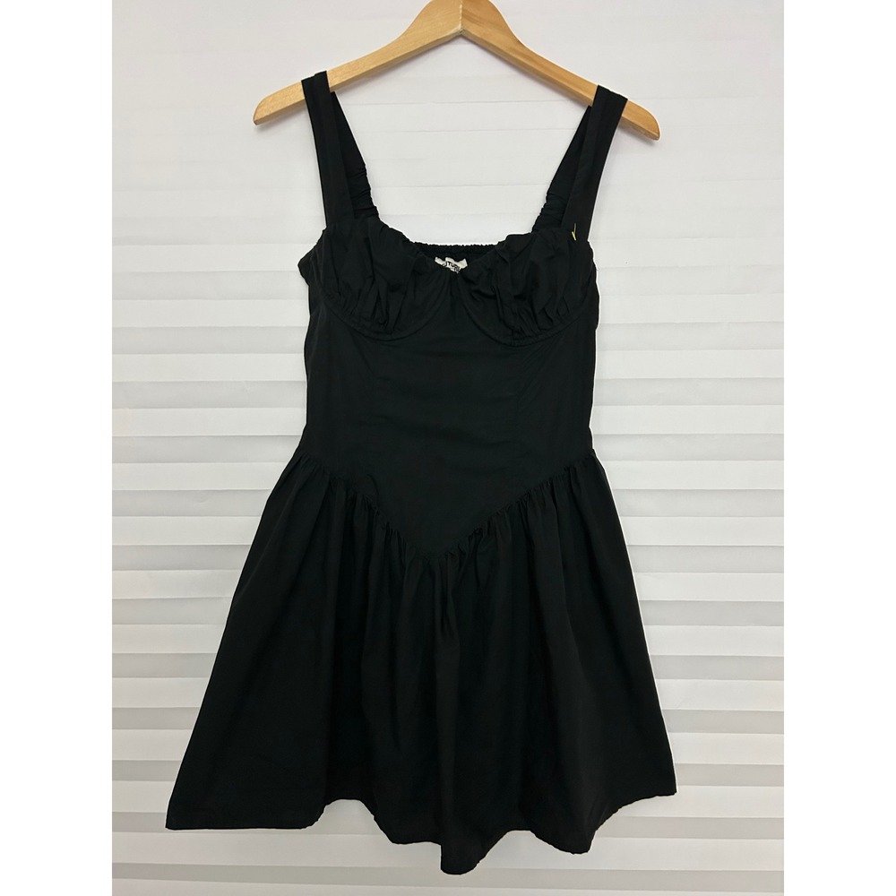 Future Collective Jenee Naylor Black Bustier Mini Coquette Dress Cotton Poplin 6